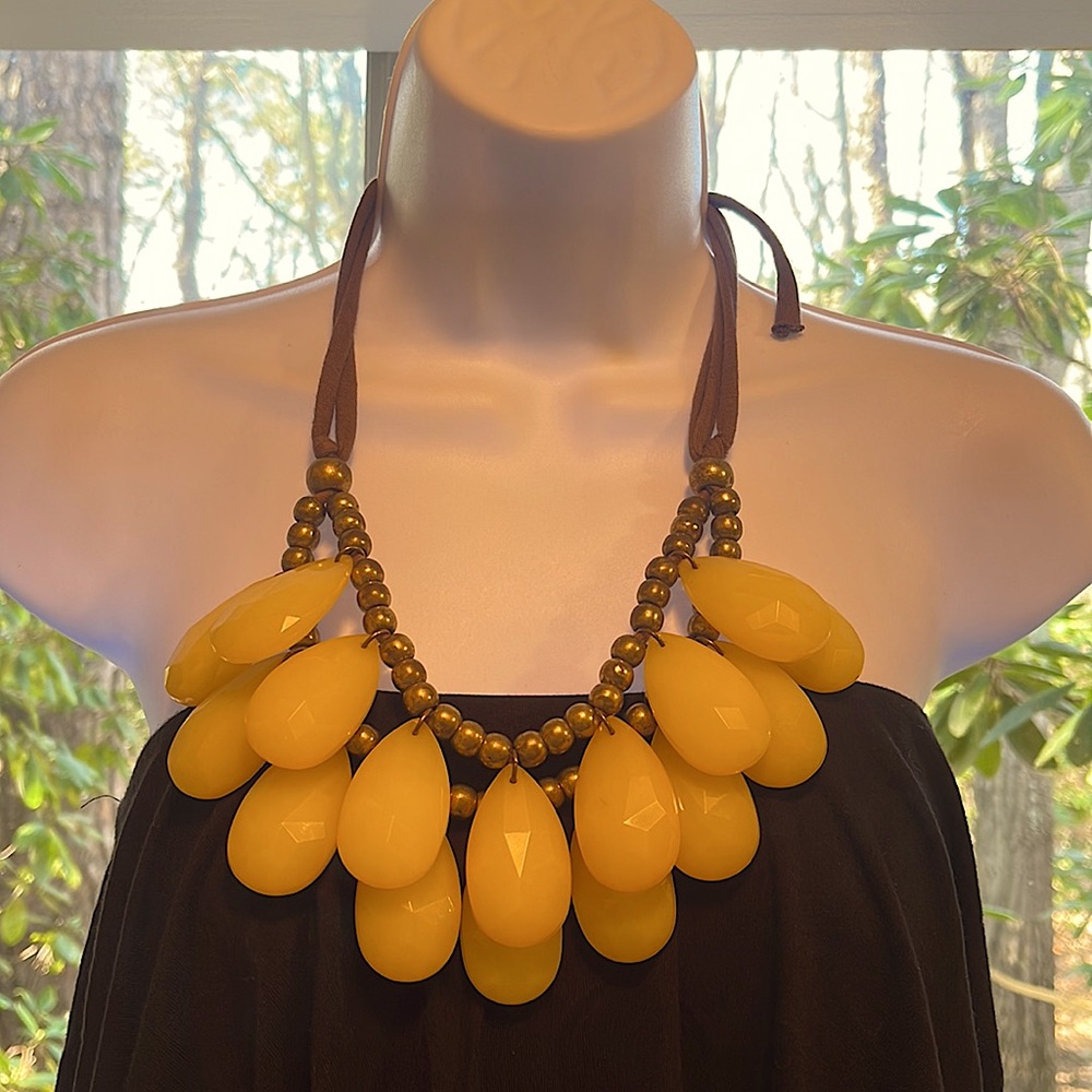 Vintage Anthropologie double layer tie necklace.